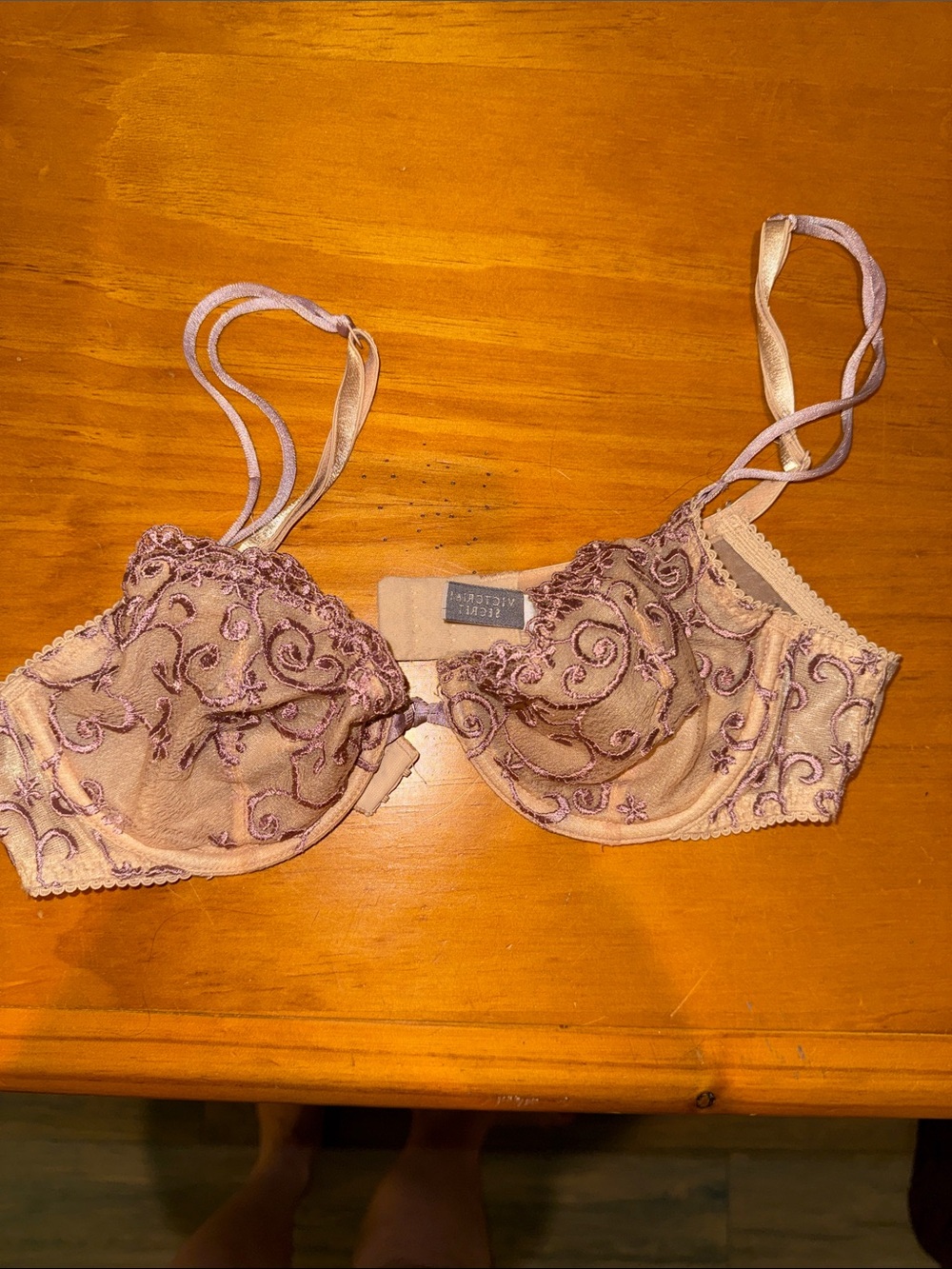 Victoria's Secret Mauve Embroidered Underwire Bra